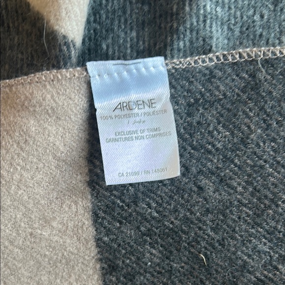 Plaid Fringe Scarf in Black and Tan - Picture 7 of 8